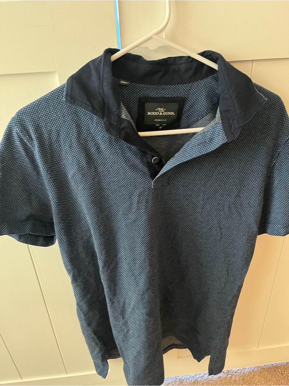Rodd & Gunn Navy Micro-Pattern Polo